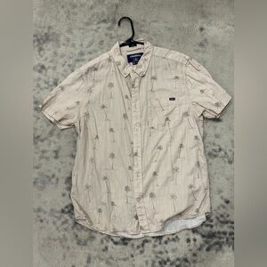 Chubbies Shirt Men’s Medium Tan Friday Palm Tree Button Up Short Sleeve NWOT